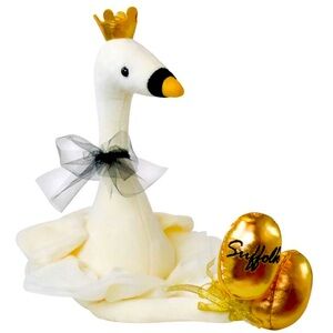 Ballerina Swan  19” Stuffed Plush features a tutu crown and Suffolk ballet shoes